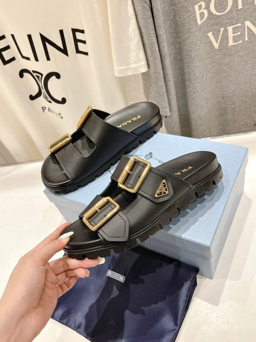 PRD Men 25 New Triangle Buckle BK Series Large Metal Buckle Sandals XC0425040110