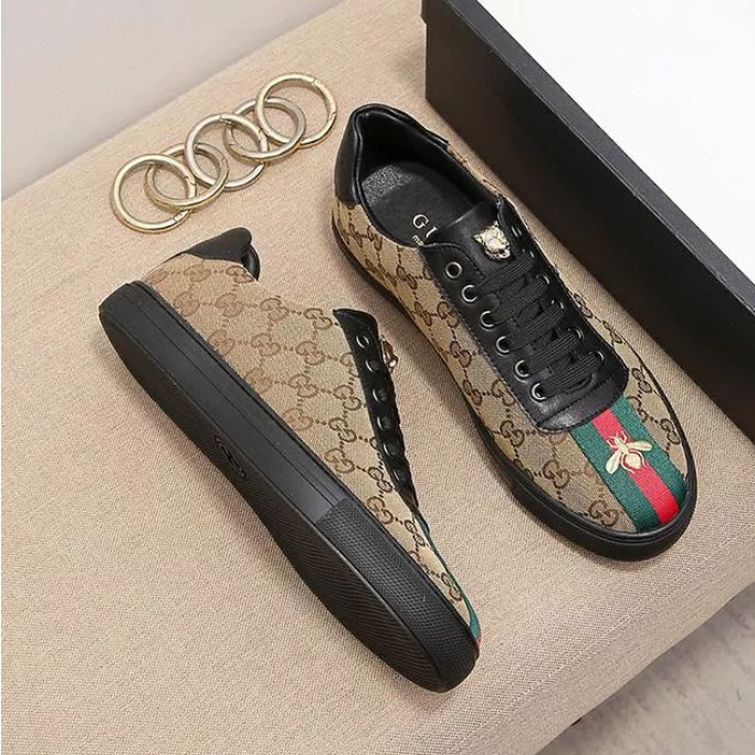 Men's G luxury printed canvas heavy industry bee casual shoes(3 colors)