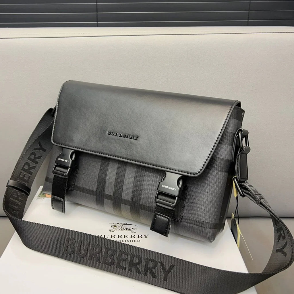 Flap Messenger Bag Plaid Men's Crossbody Bag 1024011217