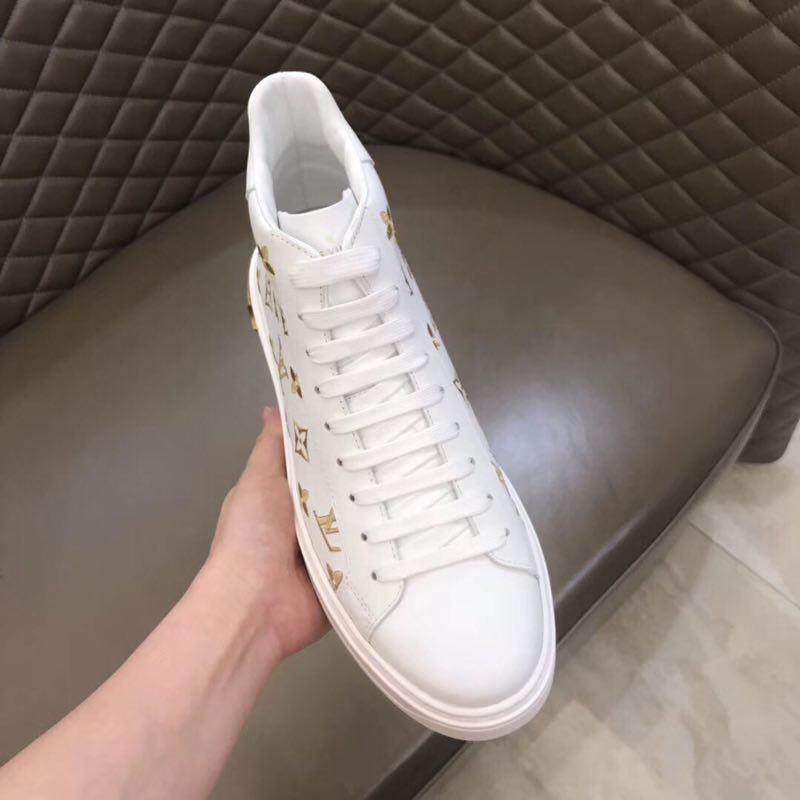 Hight-Top White&Gold Monogram Luxembourg Sneaker