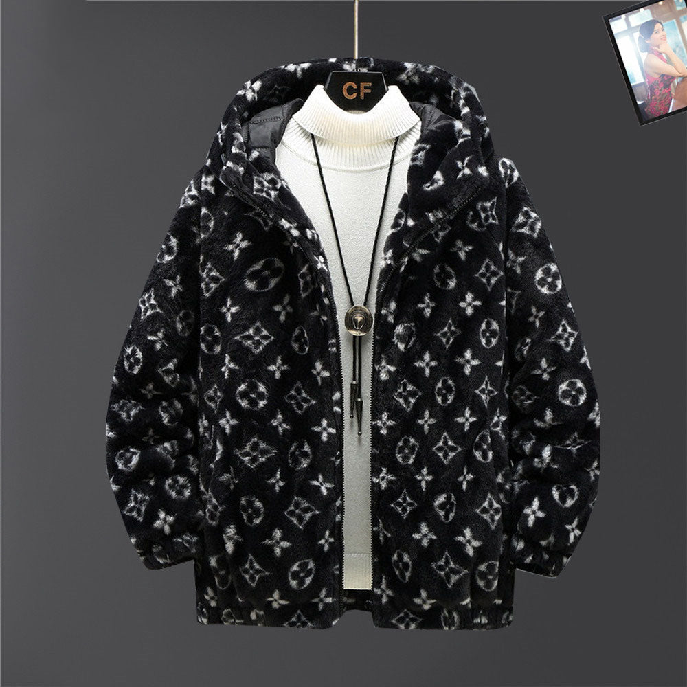 Autumn and winter new men's gold mink velvet jacket