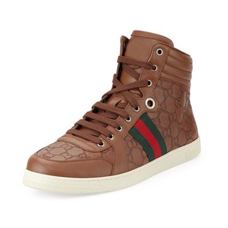 Men Street Fashion Leather high-top Shoes