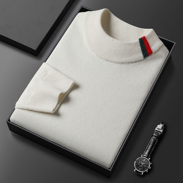 New semi high neck knitted sweater with a base layer 1024102508