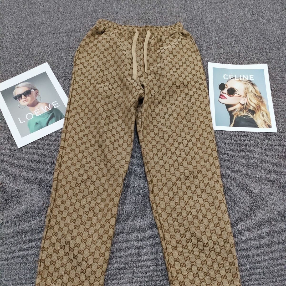 Fashion Casual lace-up classic pattern trousers PD0425051208