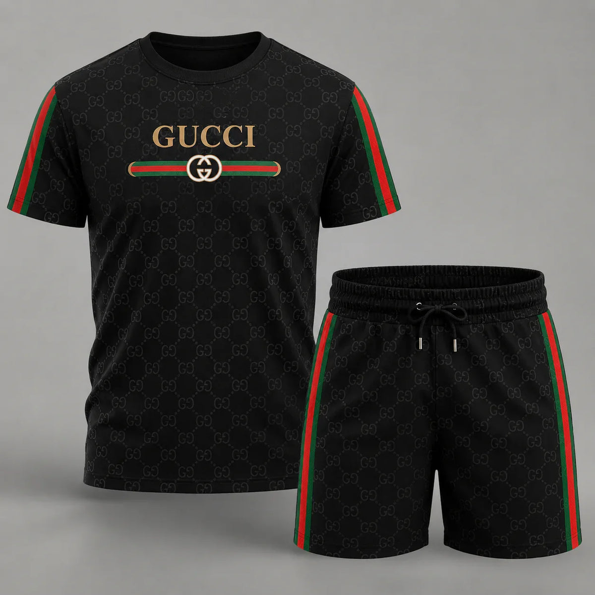 Men's Fashion Printed Short Sleeve Suit 3D1026070826