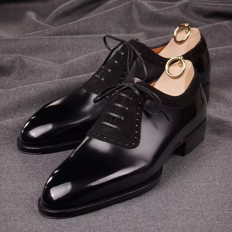 Black Suede & Leather Oxfords