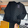 Autumn and winter new half-length gradient letters round neck long-sleeved sweater men
