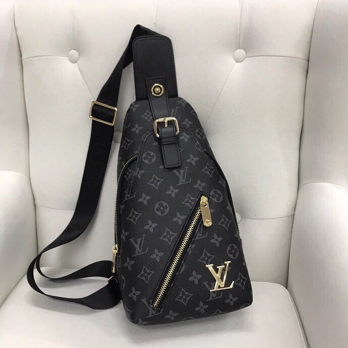 Classic Brown VL Print Backpack Chest Bag XC0423081604