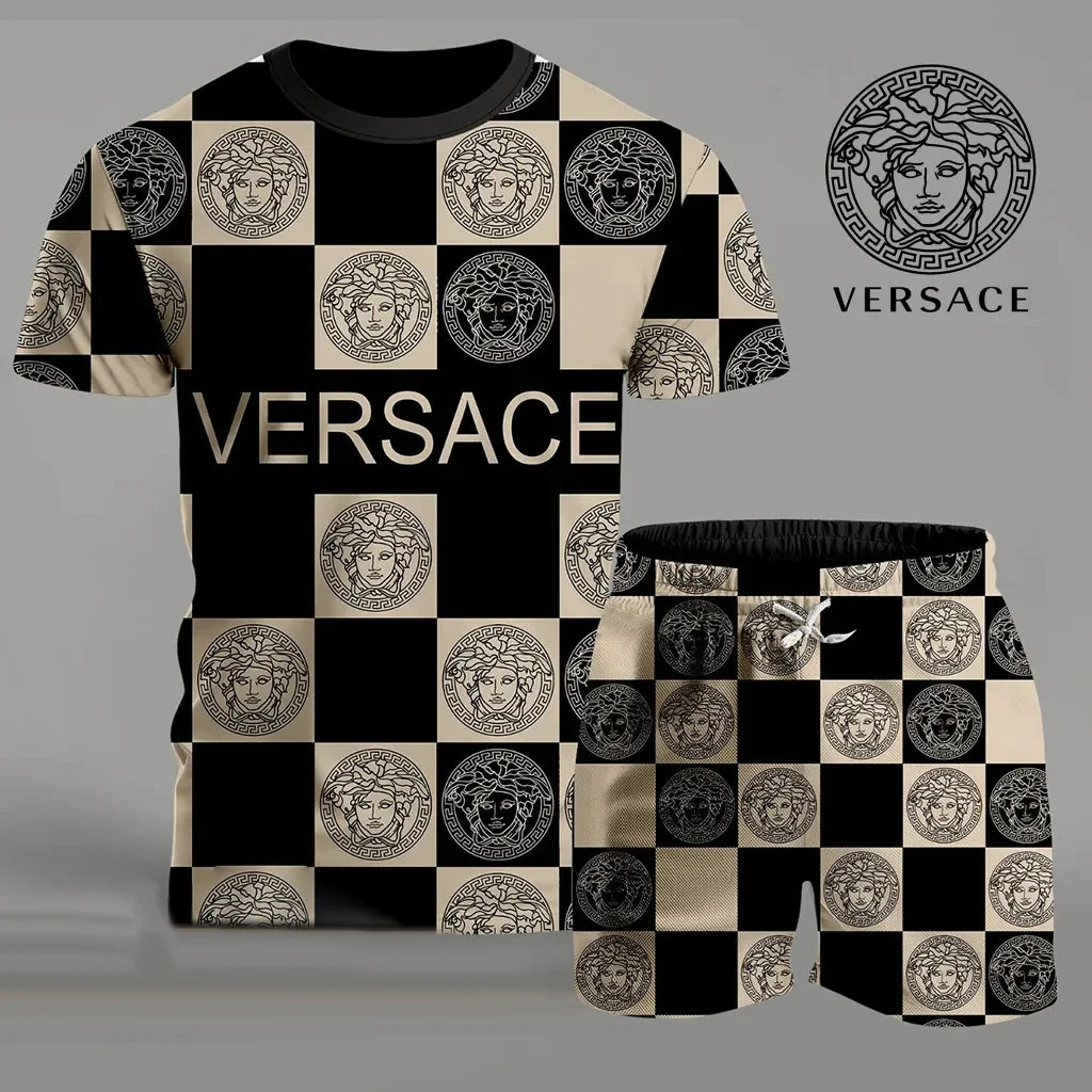Men's Fashion Printed Short Sleeve Suit 3D1025062616