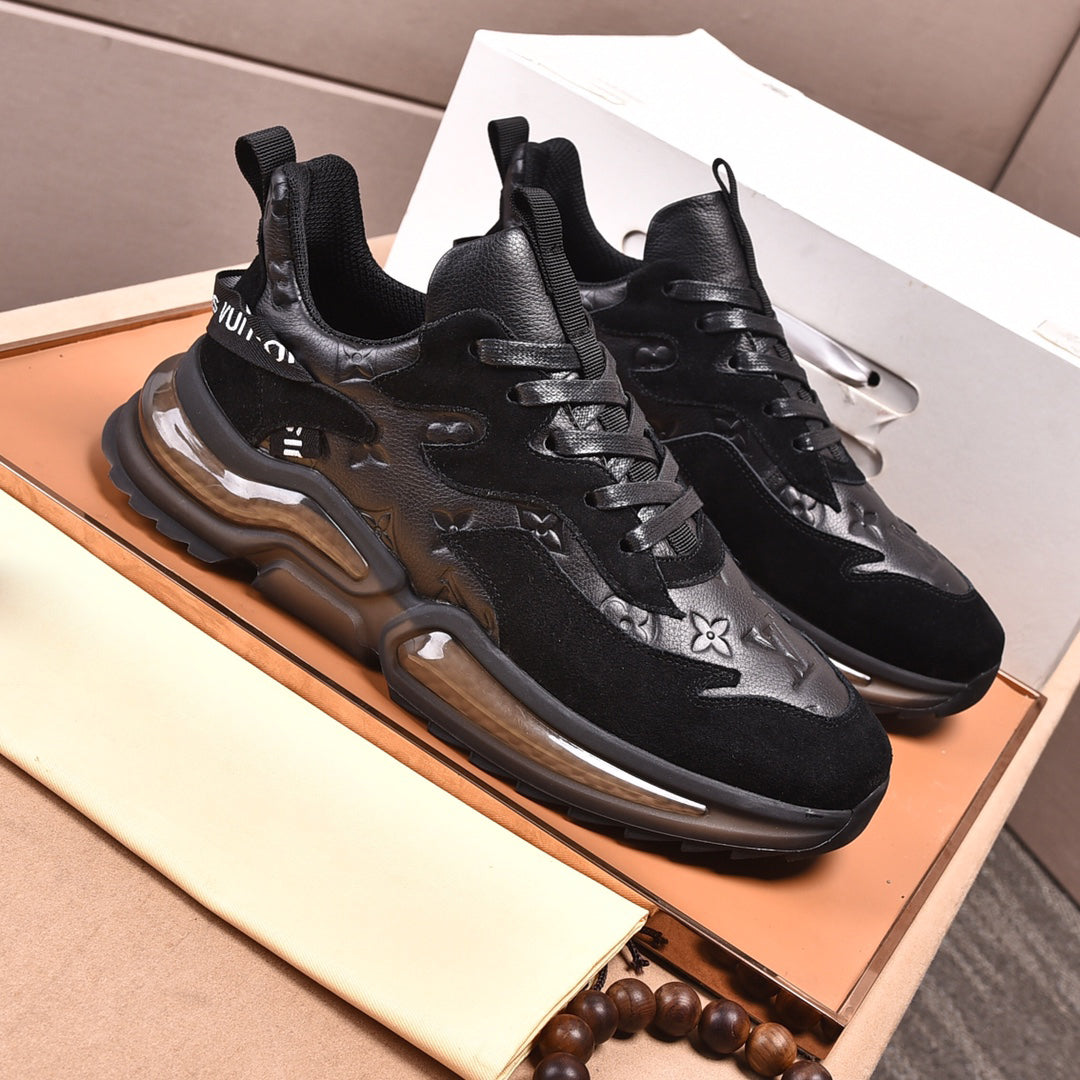 Black Color Block Cushion Sole Sneakers