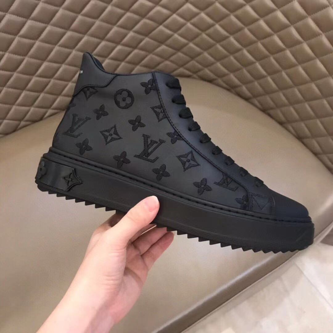 Hight-Top Black Monogram Luxembourg Sneaker