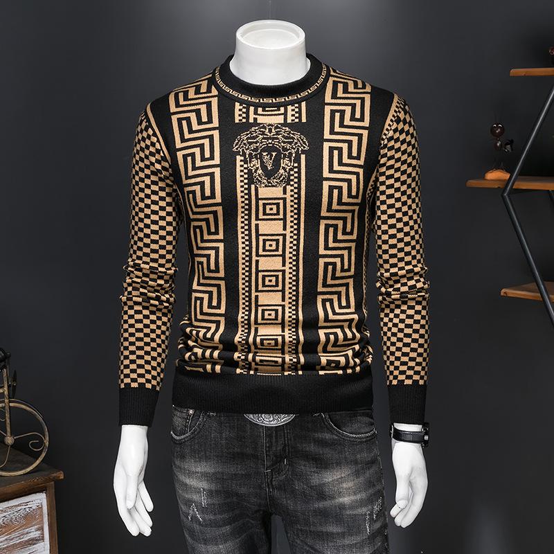 New Men's Round Neck Sweater Thick Wool Sweater 1023122510