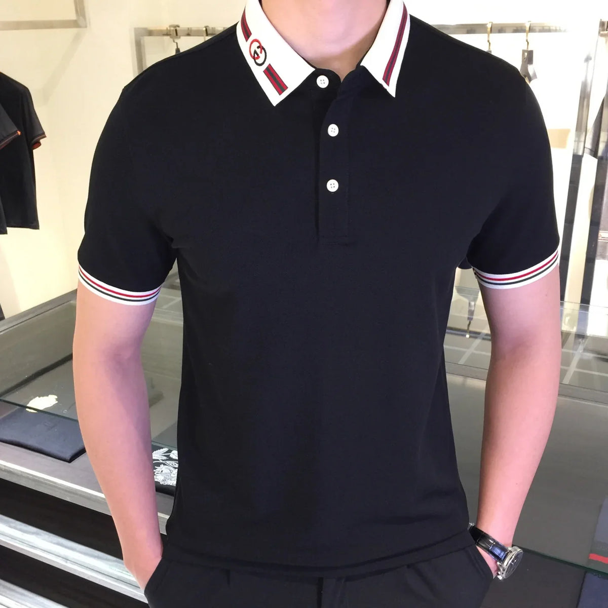 Flip collar business casual slim fit 3D-1025032107