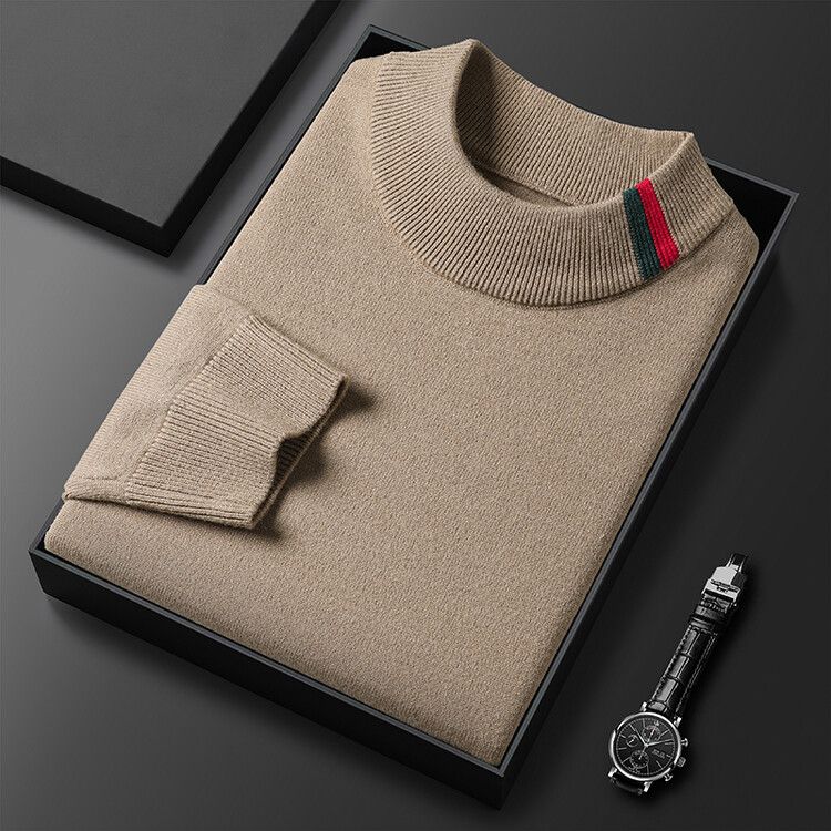 New semi high neck knitted sweater with a base layer 1024102508
