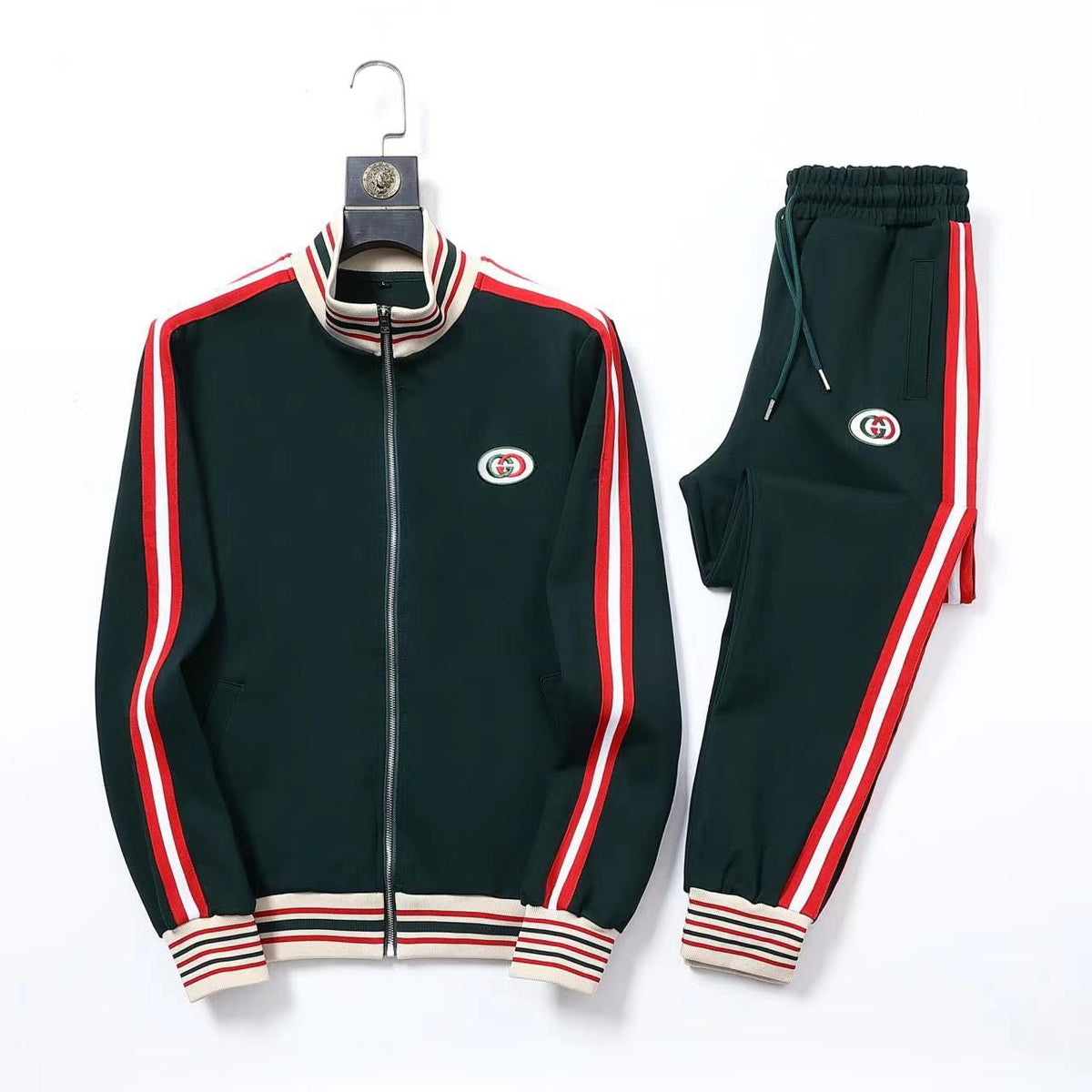 Men's Printed Sweater Sweatpants Casual Suit Sportswear Two Piece Set WB12061901