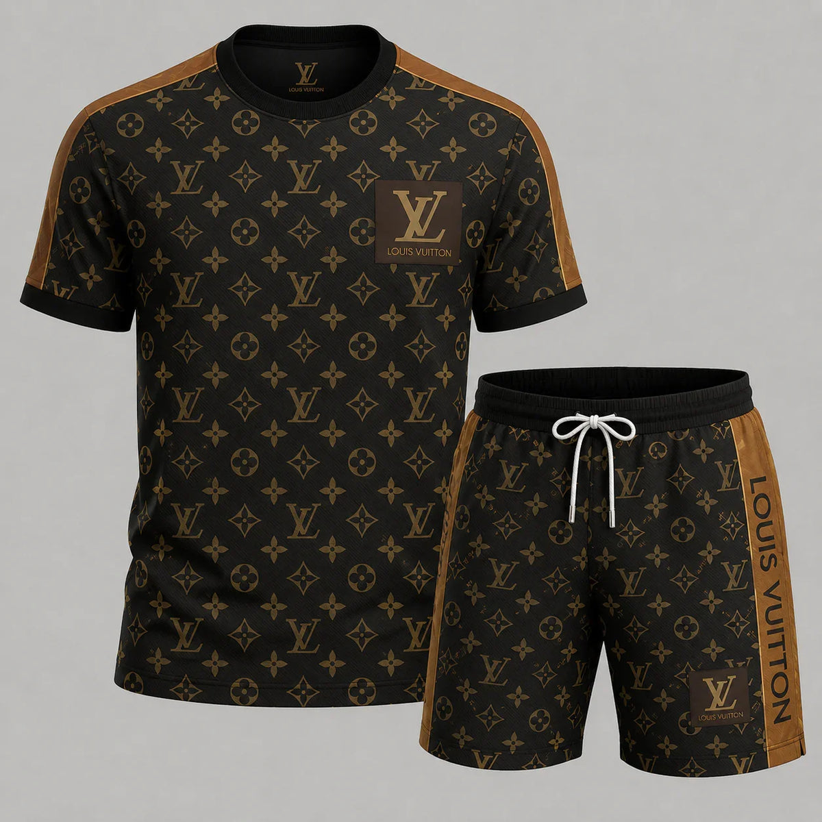Men's Fashion Printed Short Sleeve Suit 3D1026070722