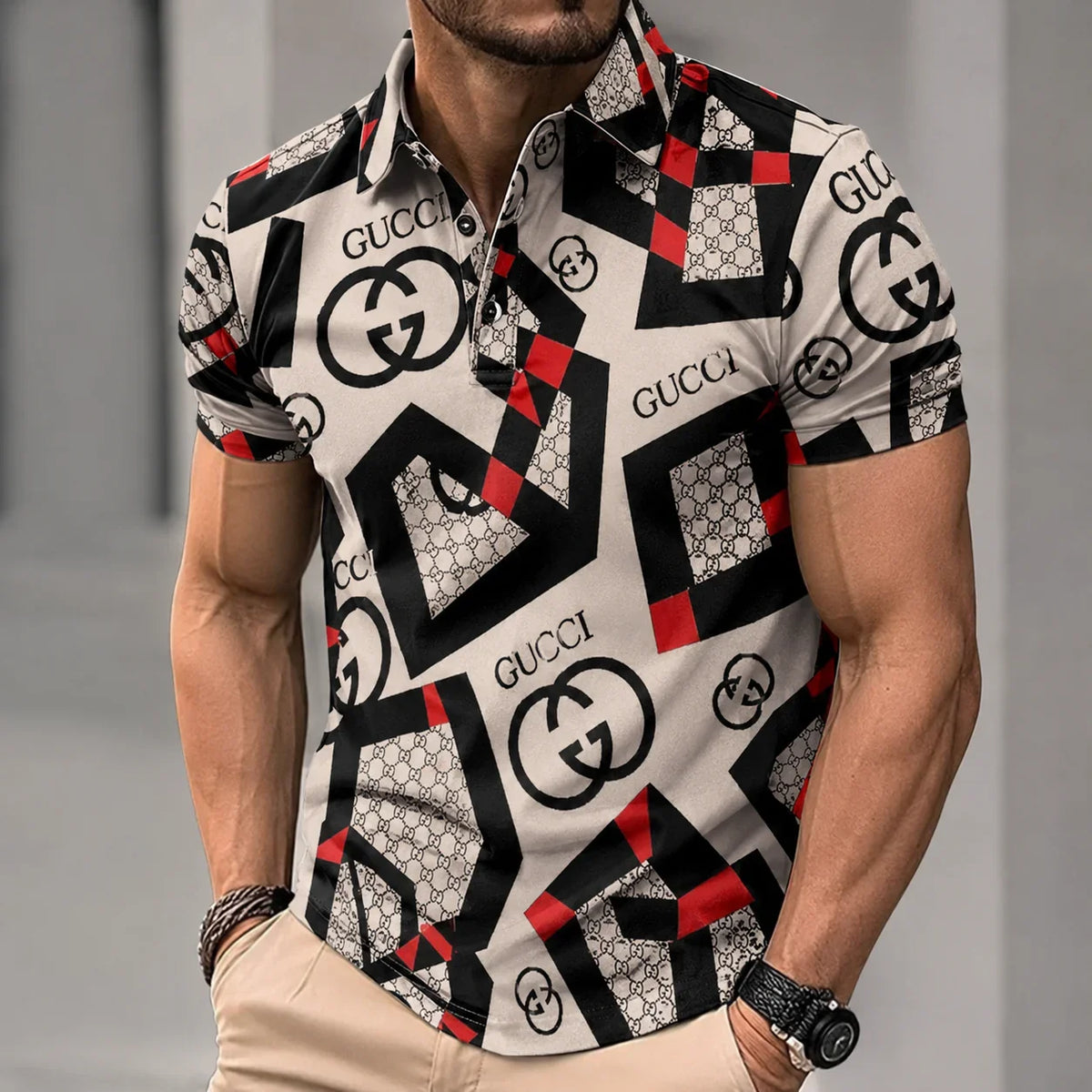 Men's Summer Fashion Printed Polo Shirts 3D1026070616